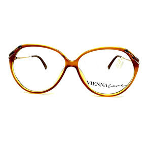 Vintage Vienna Line 1352-10 Yellow Brown Round Sunglasses Frames H9289